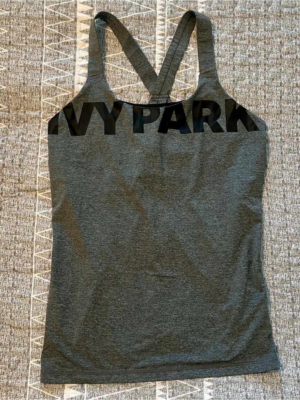 Ivy Park Adidas Grey Racerback Tank Logo Cutout Size L